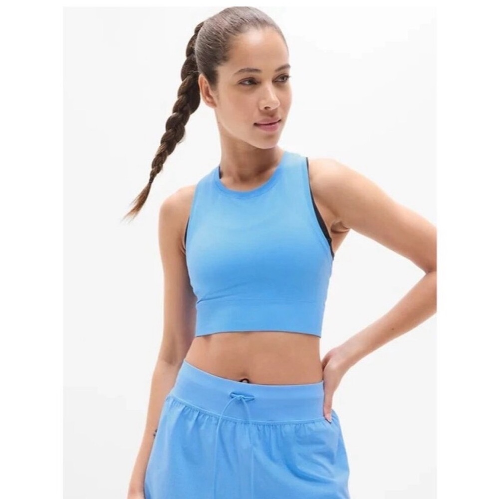Athleta Cornflower Blue Crop Seamless Tank Top